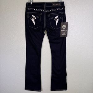 Y2K Jeans Womens 29 Skull Studded Low Rise Grunge Rawkn Denim by Key Closet NEW